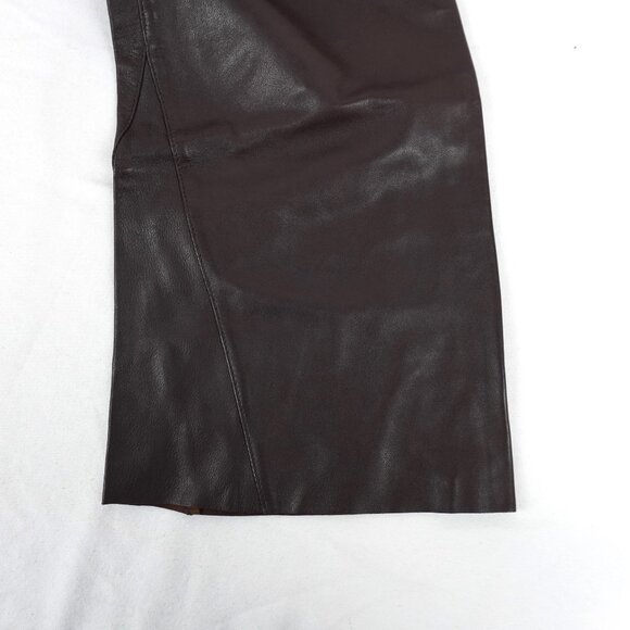 Maje Plutoma Flared Leather Trousers In Marron Brown Women's Size EU 38 - NWT - Picture 7 of 12